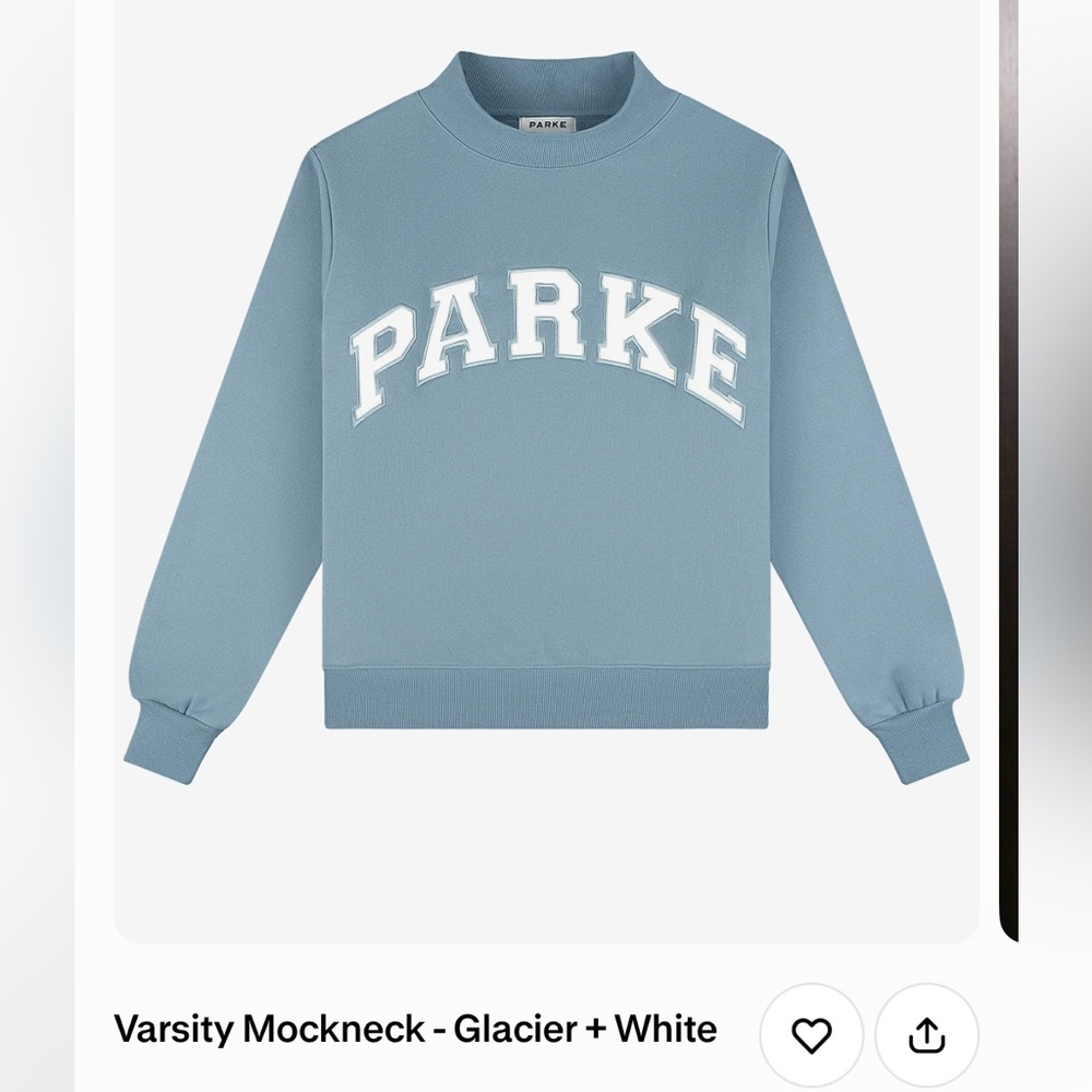 PARKE Glacier Blue Sweatshirt Varsity Mockneck XXL